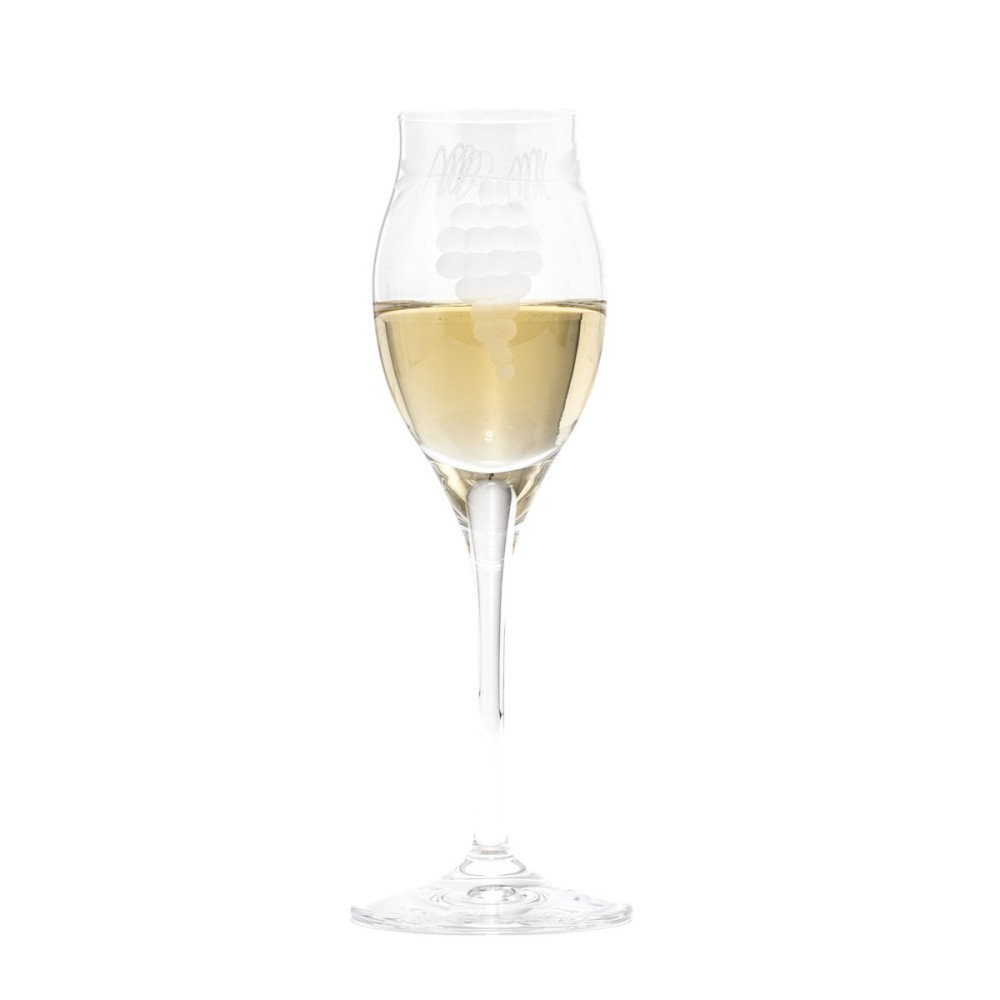 Hand-crafted frosted crystal grappa goblet