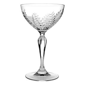 Hand-Cut Modern Crystal Champagne cup - Fern Model